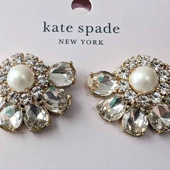 Kate Spade New York Pearl Crystal Cluster Earrings - Picture 3 of 4